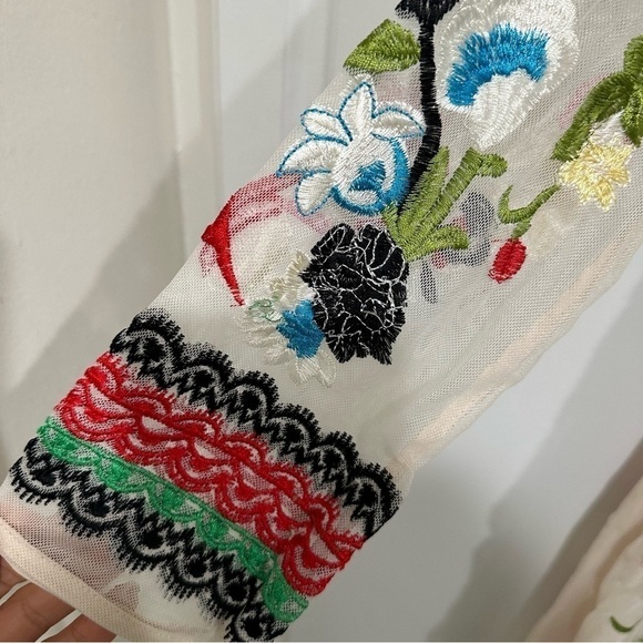 Embroidery Flowers Boho Silk Dress - Picture 16 of 16